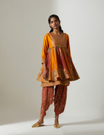 Burnt Orange Sapna Printed Frock Kurti with Dhoti Pants