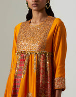 Burnt Orange Sapna Printed Frock Kurti with Dhoti Pants