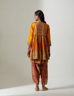 Burnt Orange Sapna Printed Frock Kurti with Dhoti Pants