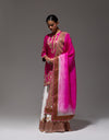 Magenta Tikari Sharara 12 Kali With Kurta