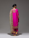 Fuschia Kurta With Printed Pants And A Dupatta