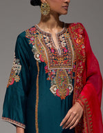 Navy Rukhshar Heavy Choga With A Khusnoor Dupatta