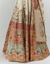 Ivory Scallop Boho Lehenga With Blouse And Dupatta Set