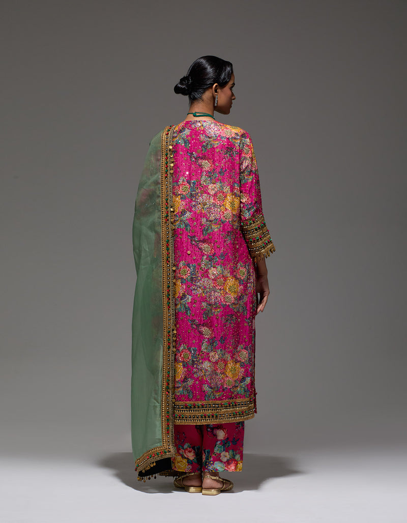 Magenta Gulab Kurta With Dupatta