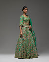 Green Kari Organza Lehenga