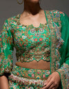 Green Kari Organza Lehenga