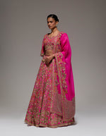 Magenta Kairi Organza Lehenga