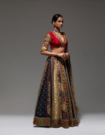 Maroon And Brown Shimi Shimi Akashtara Lehenga with 24 Kalis