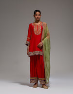 Red Gulab Kurta Set