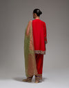 Red Gulab Kurta Set