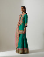 Meena Green Scallop Sharara Set