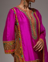 Magenta Firan Yoke Pakastani Kurta Set