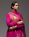 Magenta Mirror Anarkali 32 Kali With Dupatta New