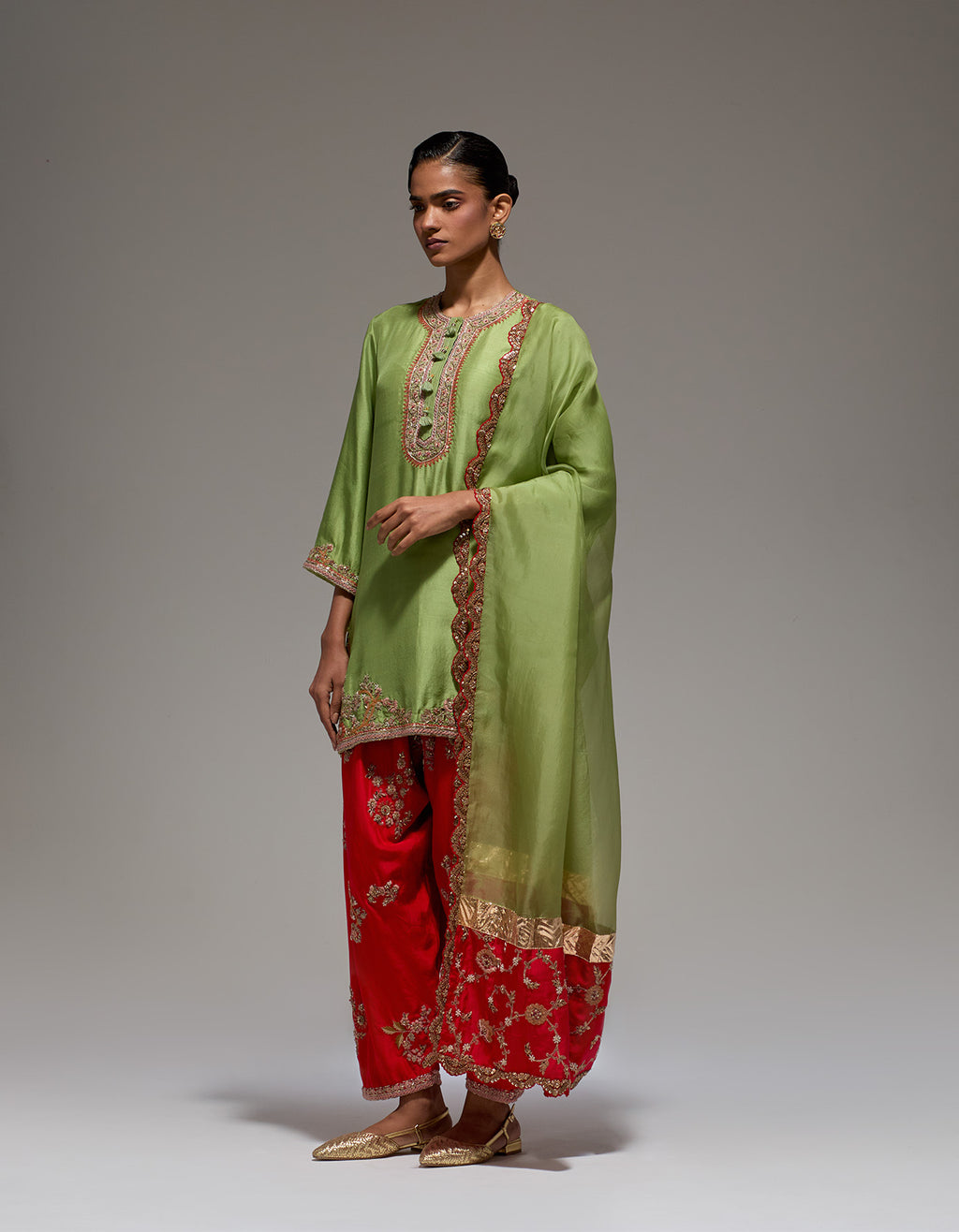 Pista Green Sohar Kurta Set