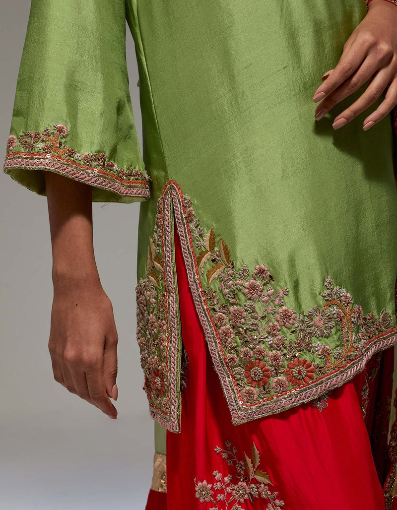 Pista Green Sohar Kurta Set