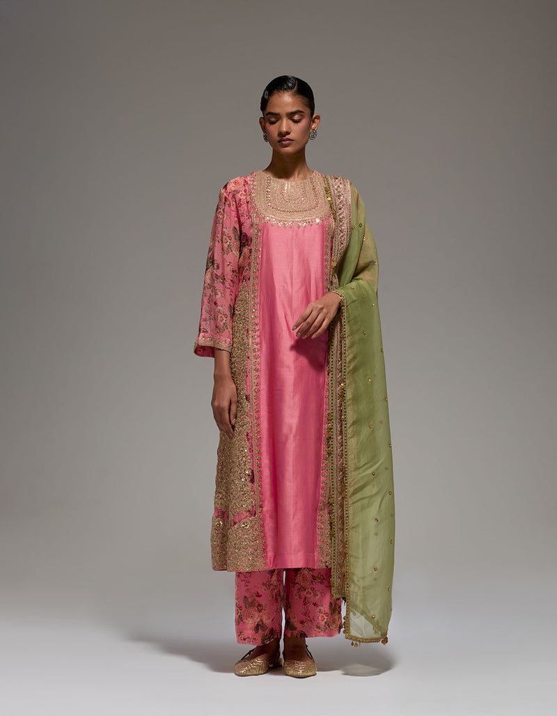 Blush Pink 4 Kali Kurta Set