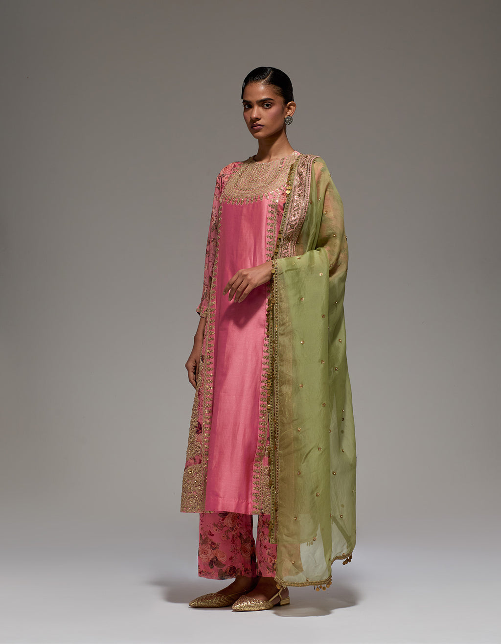 Blush Pink 4 Kali Kurta Set