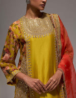 Mustard 4 Kali Kurta Set