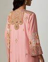 Blush Pink Short Heavy Jaal Kurta Set