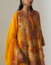 Burnt Orange Short Heavy Jaal Kurta Set