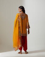 Burnt Orange Short Heavy Jaal Kurta Set