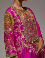 Magenta Heavy Jaal Long Kurta Set