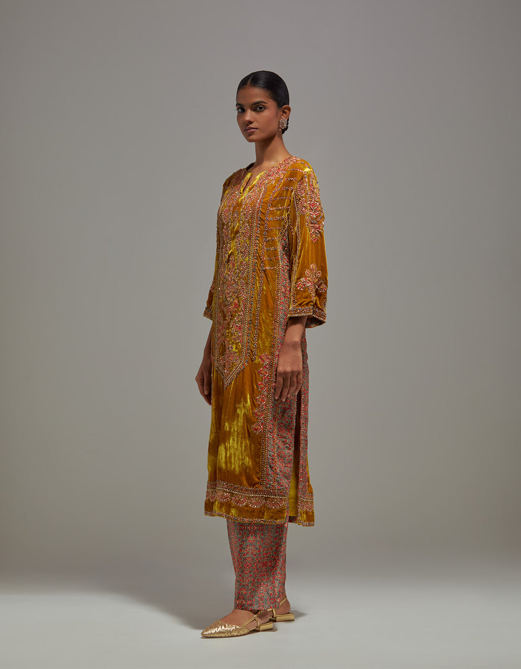 Mustard Amina Kurta Set