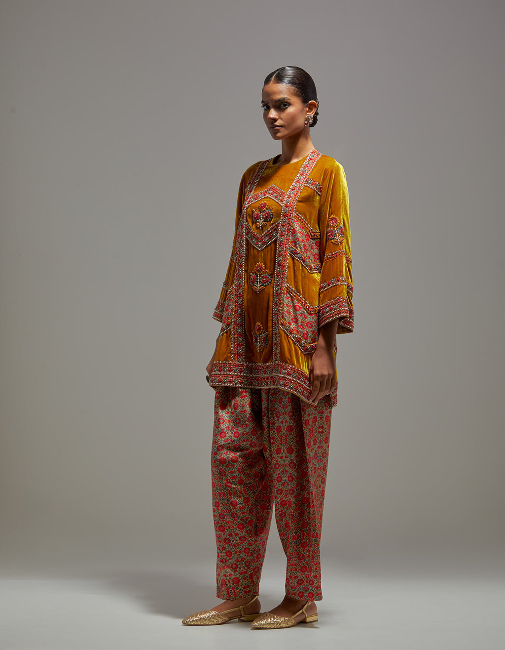 Mustard Aida Kurta Set