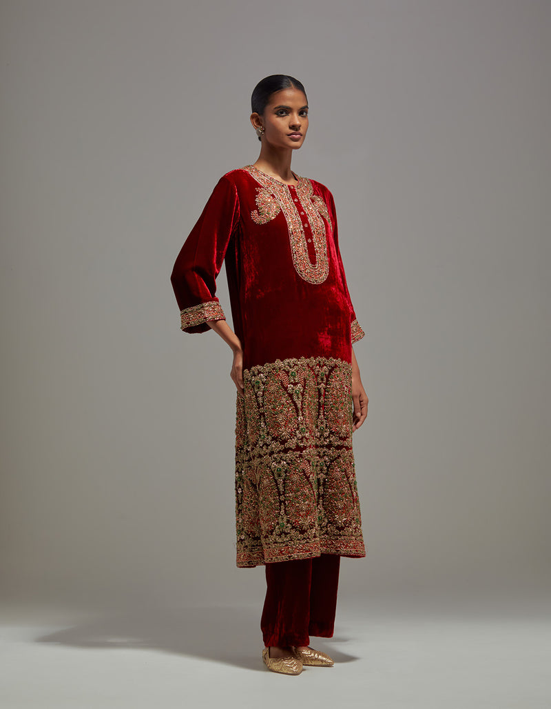 Maroon Samia Kurta Set