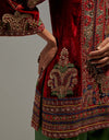 Red Akmal Kurta Set