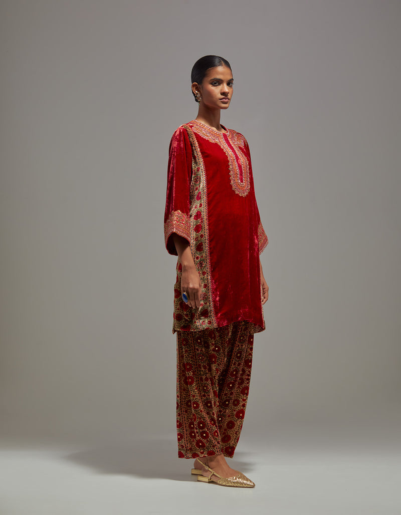 Carrot Red Safiya Kurta Set