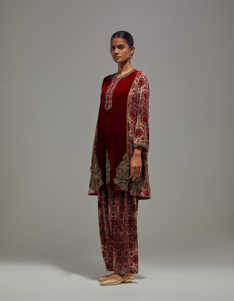 Maroon Jamila Kurta Set