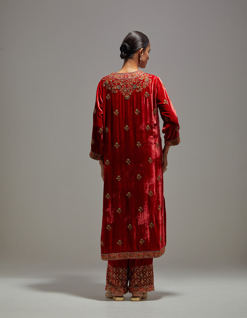 Carrot Red Guldasta Kurta Set