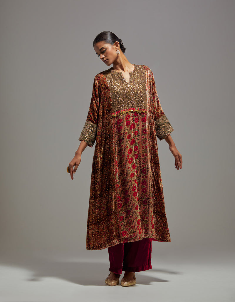 Maroon Brown Rano Kurta Set