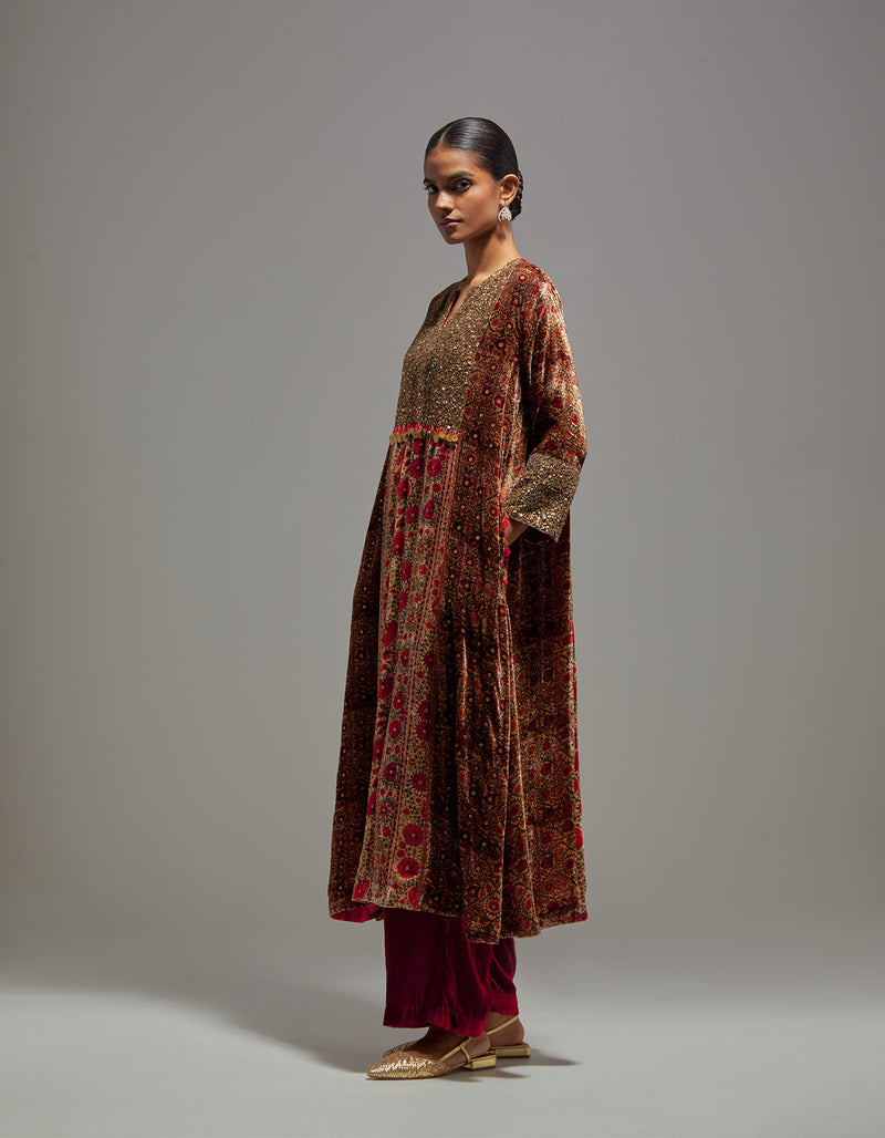 Maroon Brown Rano Kurta Set