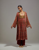 Maroon Brown Sitara Choga Set