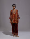 Beige Maroon Farida Kurta Set