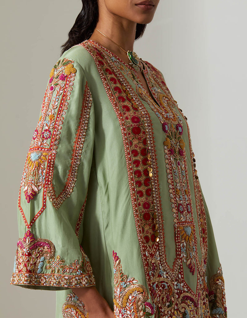 Pista Green Navratan Kurta Set