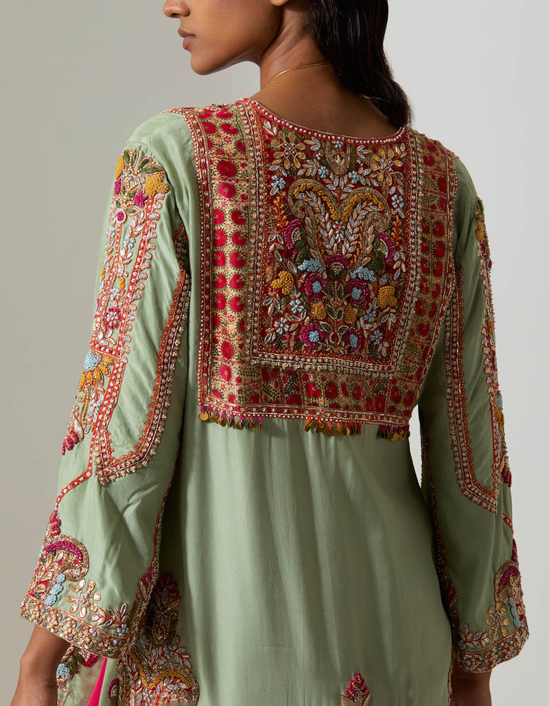 Pista Green Navratan Kurta Set