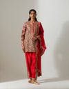 Red Heavy Qawwali Kurta Set