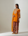 Burnt Orange Light Qawwali Kurta Set