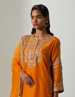 Burnt Orange Light Qawwali Kurta Set