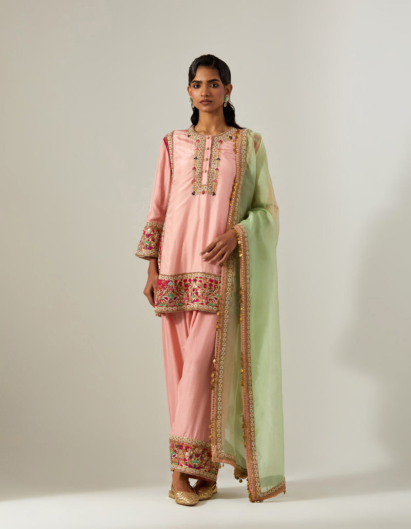 Powder Pink Sahina Pakistani Kurta Set