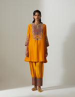 Burnt Orange Ambi Track Kurta Set