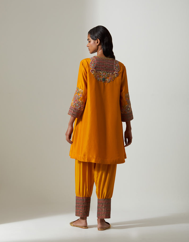 Burnt Orange Ambi Track Kurta Set