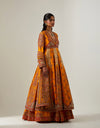 Burnt Orange Double Layer 32 Kali Kalidar Set