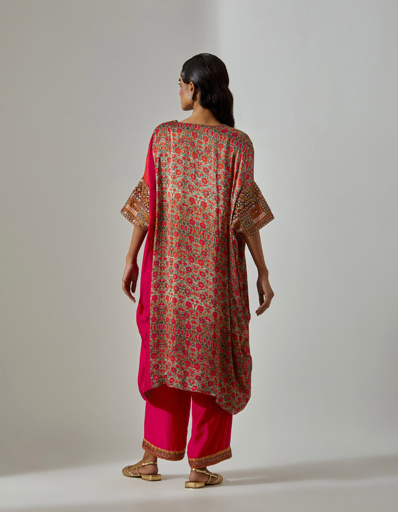 Red Mehraab Kaftan Set