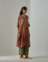 Red Sage Green Mehraab Kaftan Set