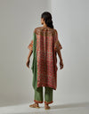 Red Sage Green Mehraab Kaftan Set