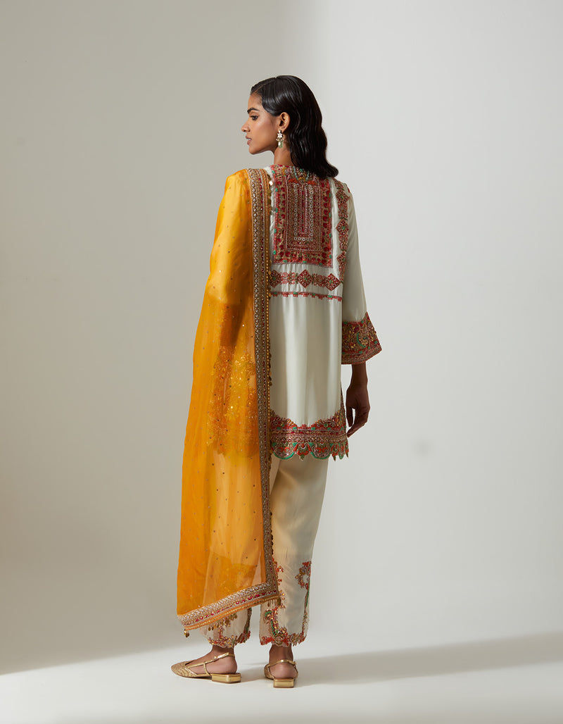 Burnt Orange Chakravyuh Dupatta